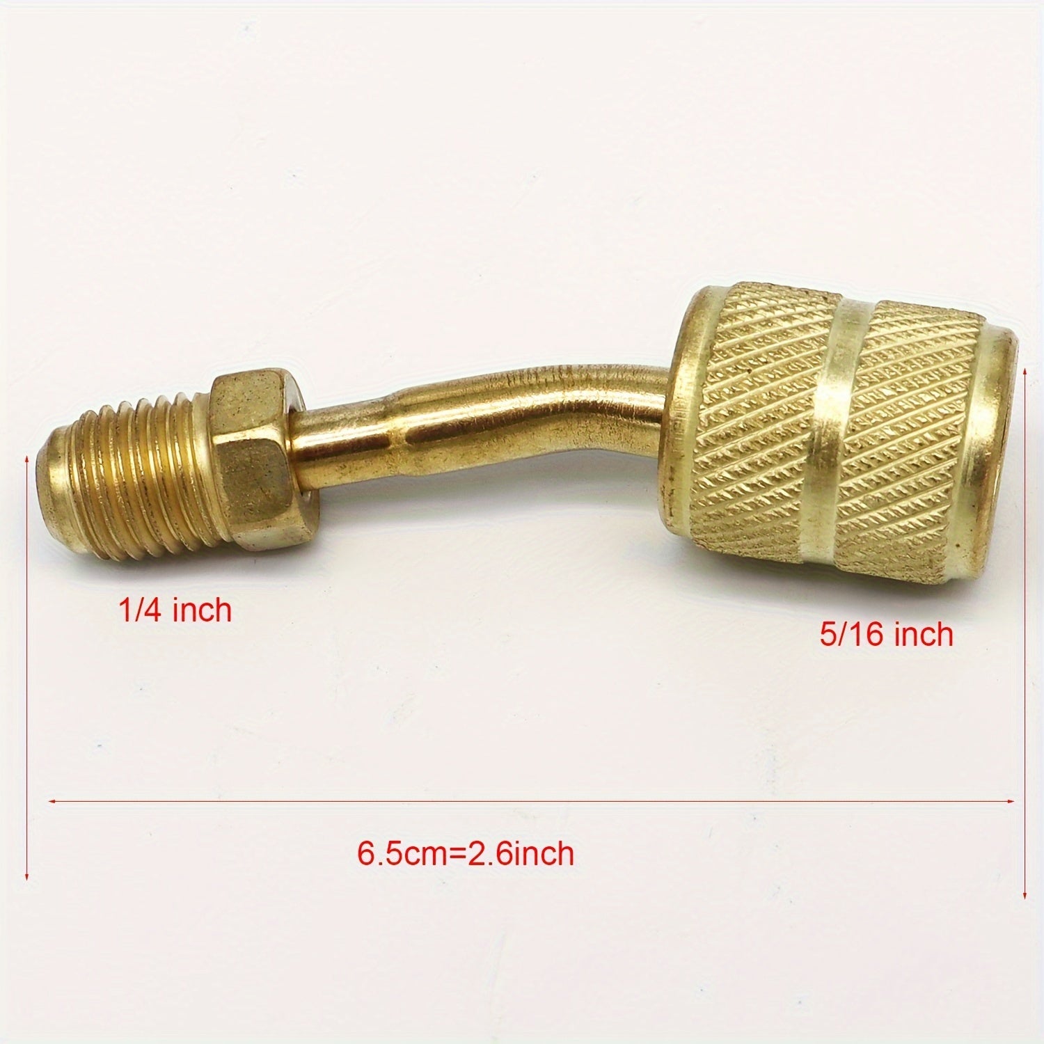 Mini Split Adapter Kit for R410A HVAC Hose Fittings 5/16 Inch SAE Female to 1/4 Inch SAE Male Straight and Angled Set of 2