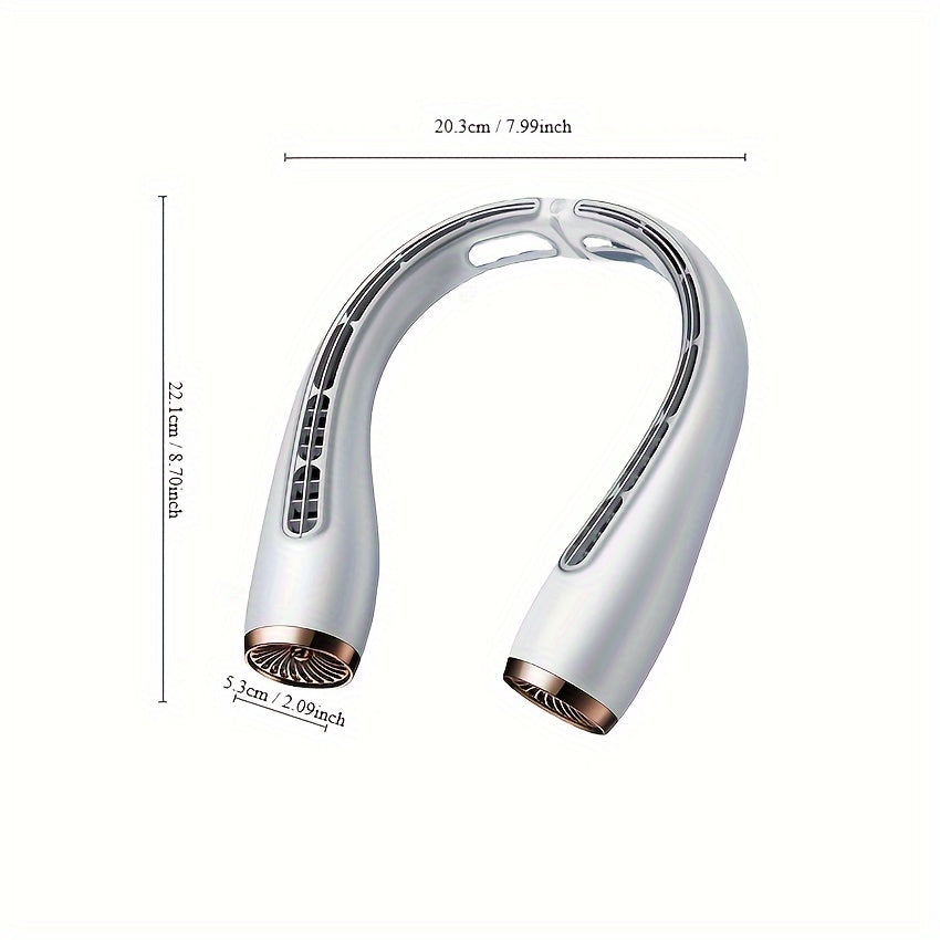 Rechargeable Neck Fan Bladeless Design 4000mAh Battery Hands-Free Cooling
