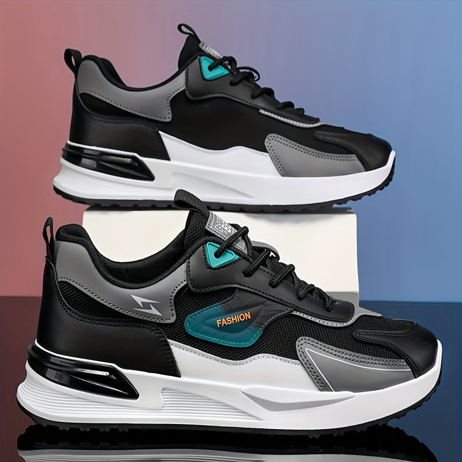 Plus-Size Mesh Sneakers with Thick Sole and Lace-Up Design for All Seasons