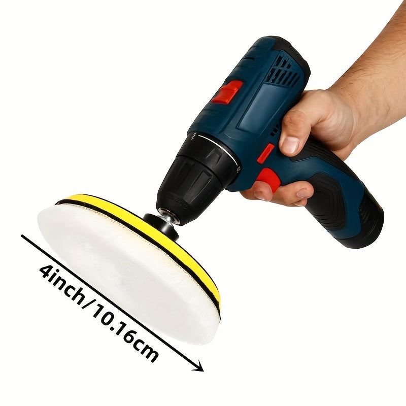 5pcs Flannel Car Waxing Polishing Pads Set Buffing Wheel Auto Paint Care