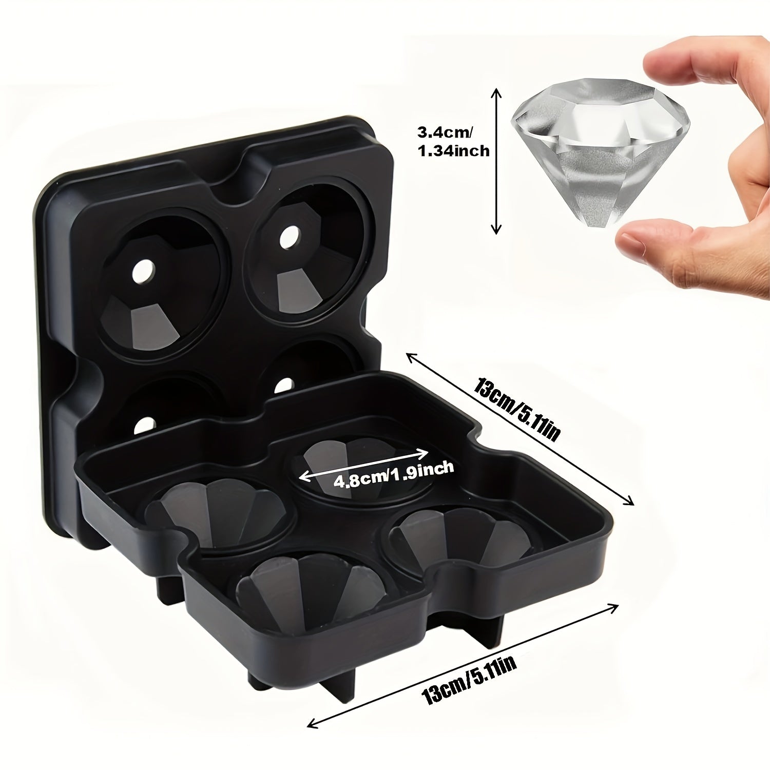 Гибкий силиконовый лоток для льда с крышкой, многоразовый для виски, кофе и охлажденных напитков