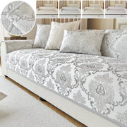 Серый цветочный чехол на диван для 1-4 мест, безопасный для домашних животных, нескользящий, моющийся в машине, из шенилла жаккарда, современный