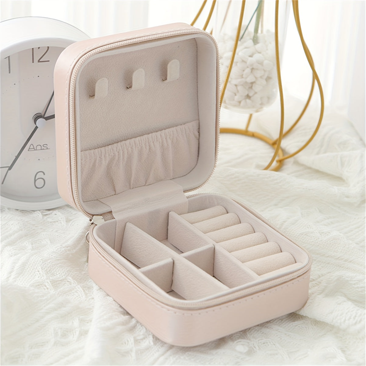 Jewelry Storage Box for Earrings Rings and Necklaces Compact Organizer