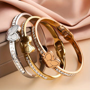 Gold Plated Butterfly Charm Bracelet Hypoallergenic Fade-Resistant Jewelry for Women