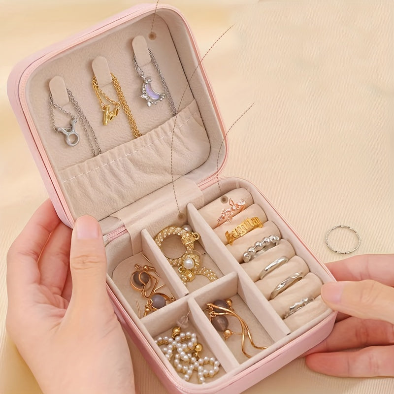 Caja de almacenamiento para joyas Multi-Grid con forro suave para collares y pendientes