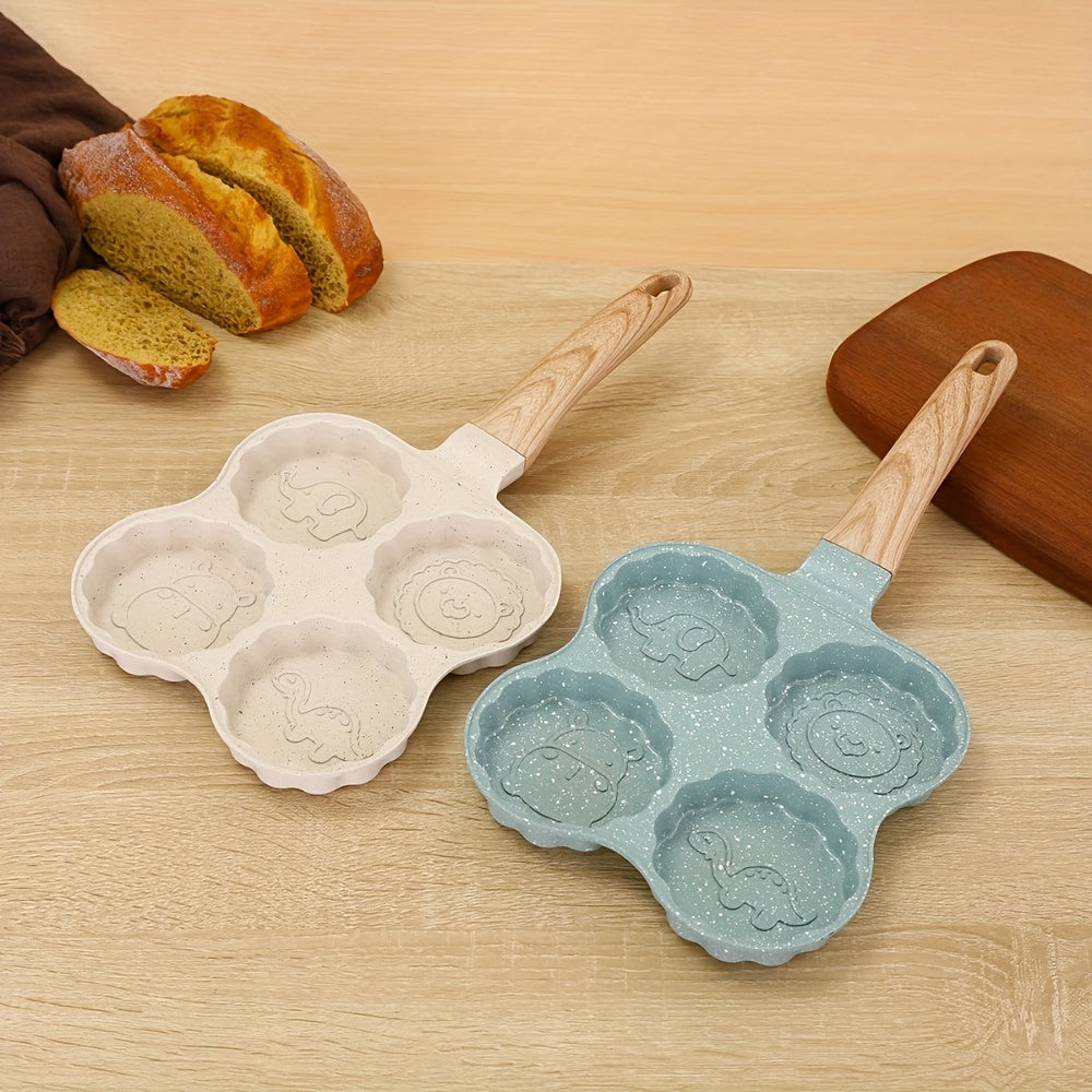 Alüminiy 4-bo'limli yopishqoqsiz qovurilgan panjara, tuxum va pancake uchun non-stick qovurilgan skilet