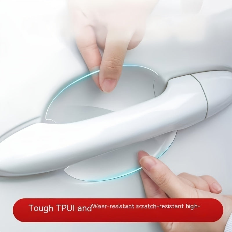 8-шт. защитная пленка из TPU для дверных ручек, прозрачная, против царапин, винил