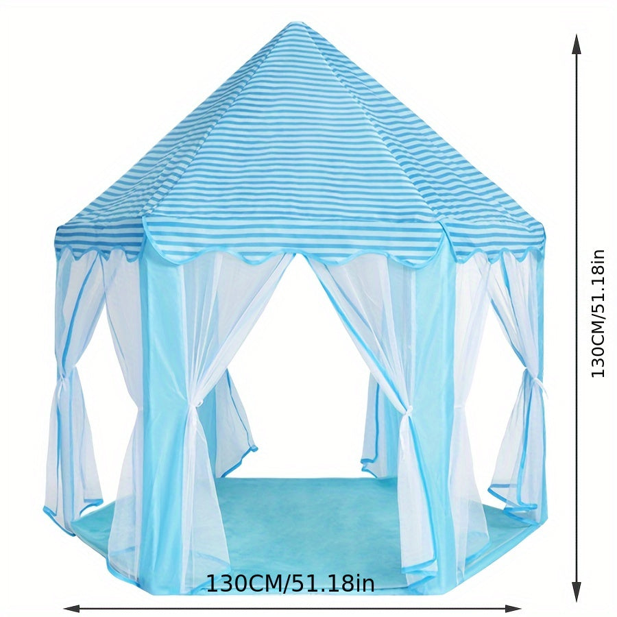 Pink Hexagonal Princess Castle Tent for Kids Indoor Outdoor Play 12M+ Polyester