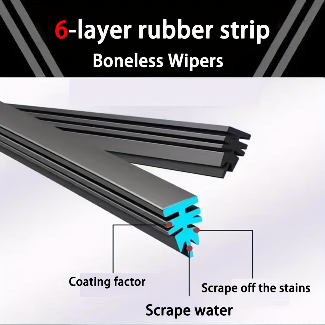 Lámina de limpiaparabrisas duradera para todas las estaciones, de 6 capas, para coches, de 35.56cm a 71.12cm