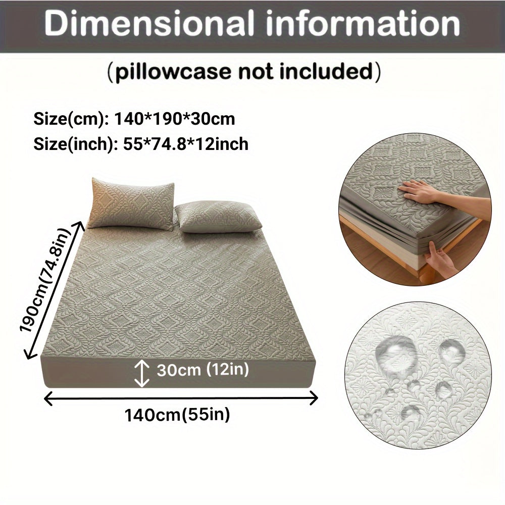 Waterproof Quilted Mattress Protector Fitted Sheet Teal 1-Piece Ultra-Soft Breathable