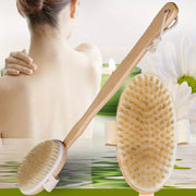 Dry Brush for Sensitive Skin with Long Handle, Natural Bristles, Odorless