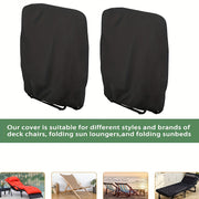 Outdoor Polyester Folding Chair Cover UV-Resistant All-Season Black with Drawstring