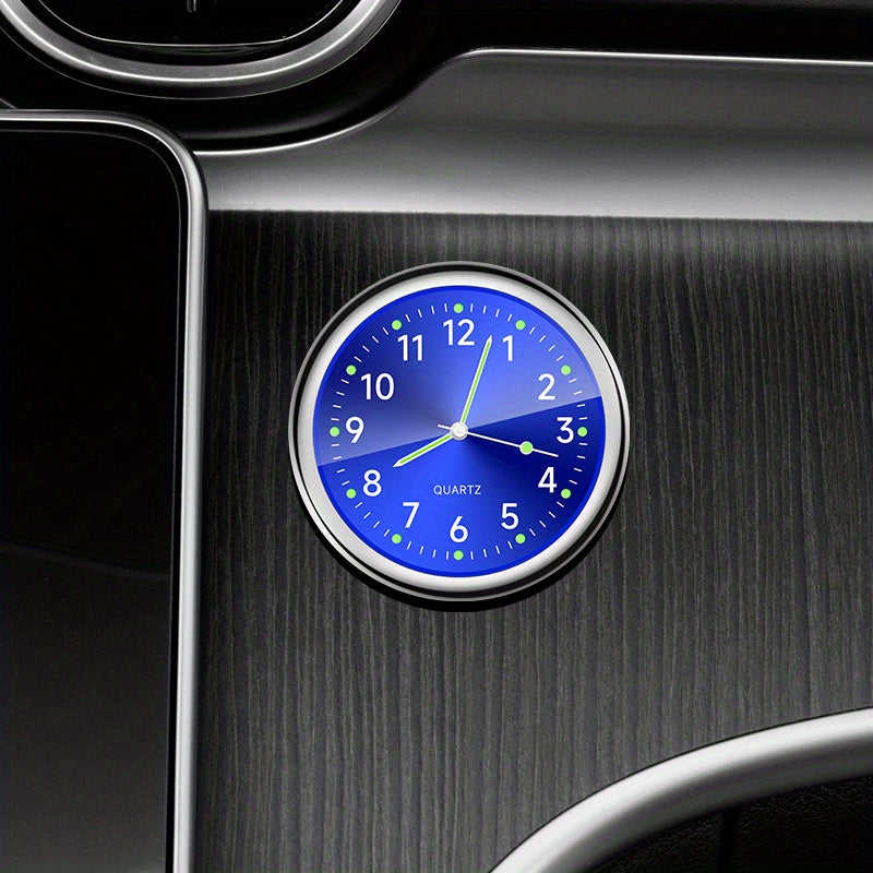 Luxury Car Dashboard Clock Glow-in-the-Dark Analog Mini Quartz Timepiece for High-End Vehicles