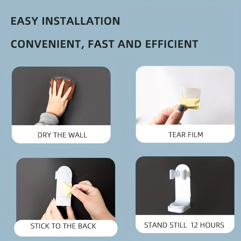 Wall-Mounted Electric Toothbrush Holder No Drill Space-Saving Bathroom Accessory