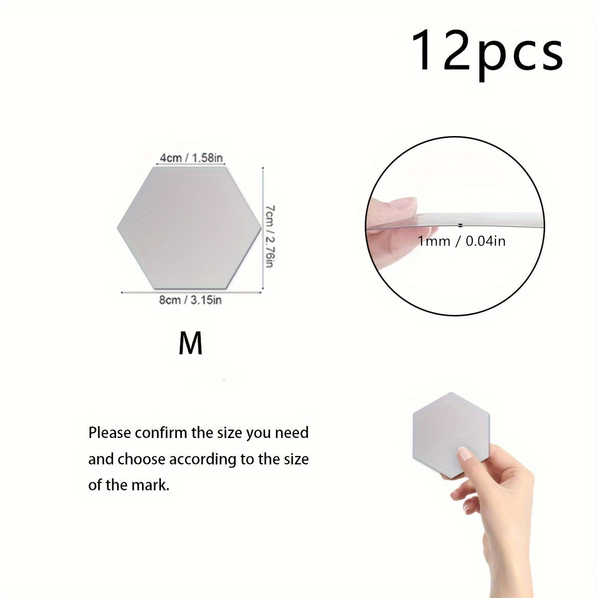 Hexagonal 3D Mirror Wall Stickers for Home Decor, DIY, Modern Design