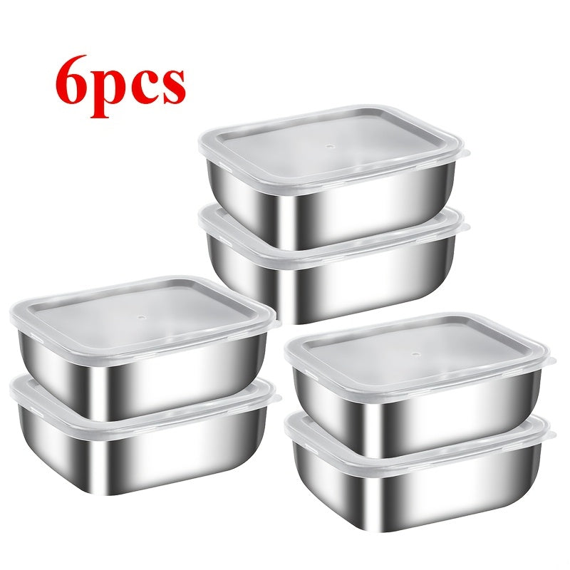 Set of 4 Stainless Steel Food Storage Containers with Lids for Meal Prep and Lunch