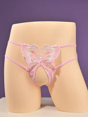 Women's Mesh Butterfly Lingerie Breathable Silky Underwear Size M