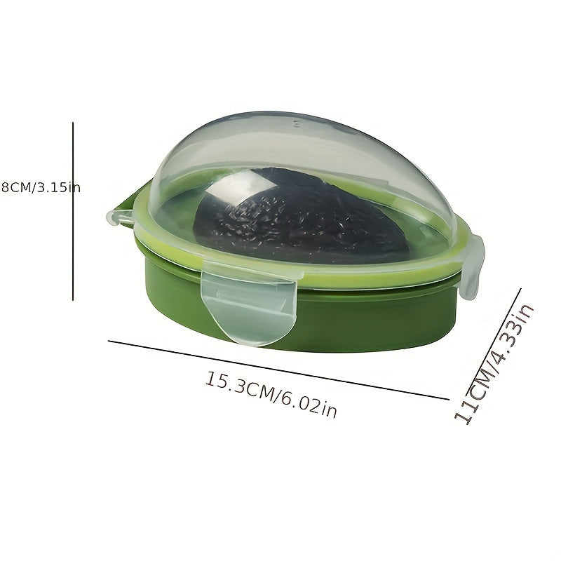 Avocado Saver Container Green Reusable Leakproof Storage Canister with Flip-Top Lid