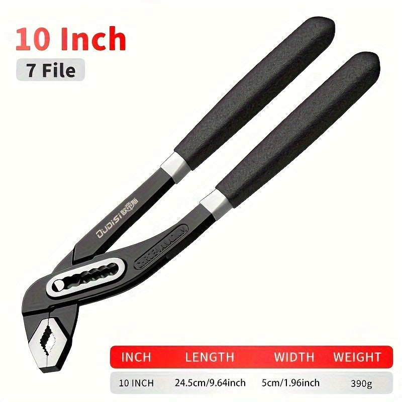 Adjustable Water Pump Pliers with Quick-Release, Multi-Functional Plumbing Hand Tool