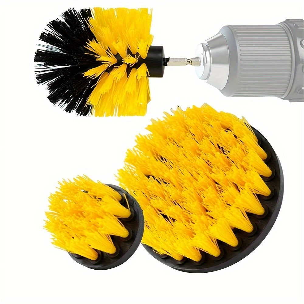 Juego de accesorios de cepillo de taladro de 3 piezas para limpieza de baño, cocina y coche