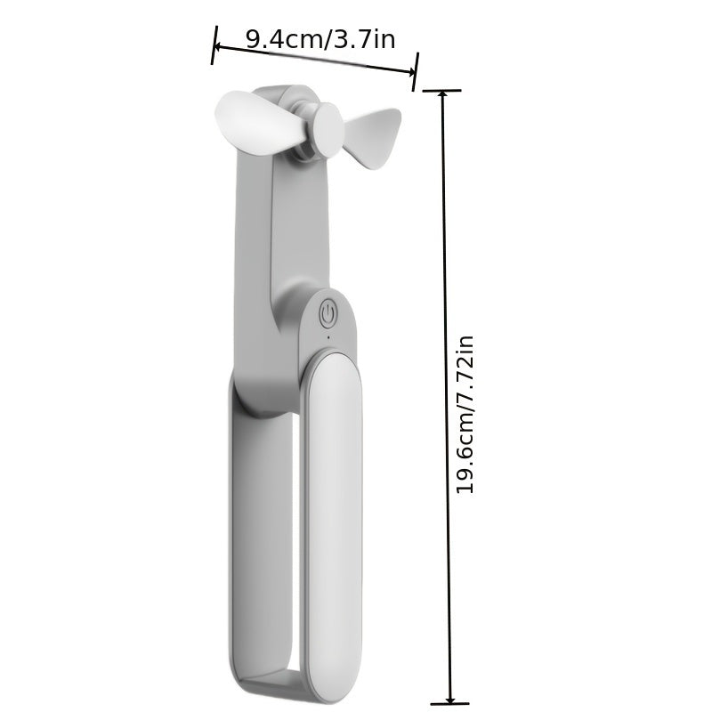 Oʻzini yopadigan elektr fan portativ USB qayta zaryadlanadigan ikki tezlikli ichki va tashqi foydalanish uchun
