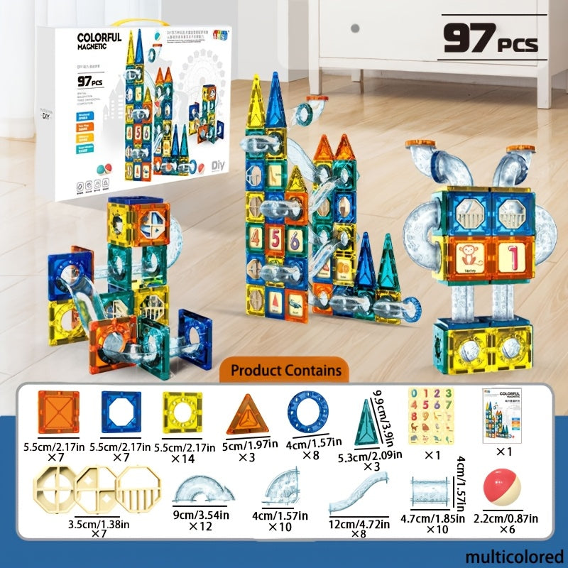 Mini Marble Track Set for Kids 3-8 Magnetic Building Blocks STEM Educational Toy