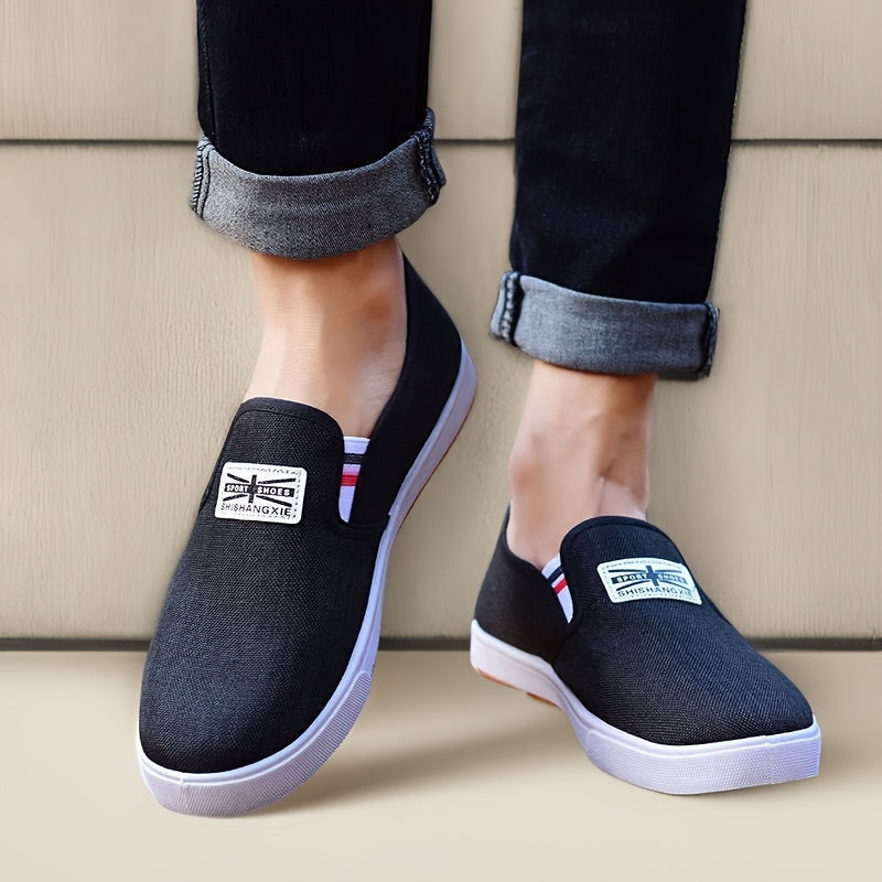 Men's Casual Slip-On Shoes with Elastic Strap Non-Slip Outdoor Walking Camping