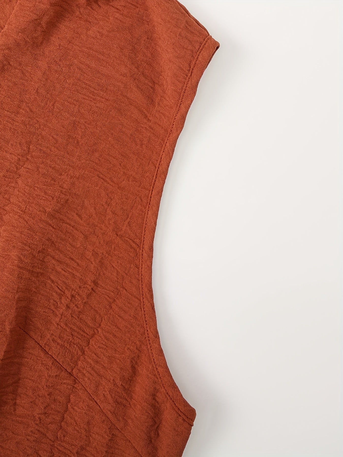 Plus Size Sleeveless Jumpsuit Scoop Neck Cut-Out Pockets Casual Holiday