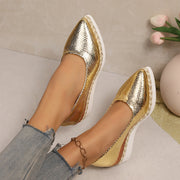 Women's Leather Wedge Heel Pumps with Cushioned Insole