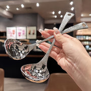 Stainless Steel Long-Handled Spoon Leak-Proof Kitchen Utensil for Home and Restaurant