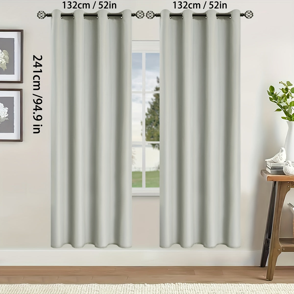 Blackout Curtains for Bedroom and Living Room, UV Protection, Easy Slide