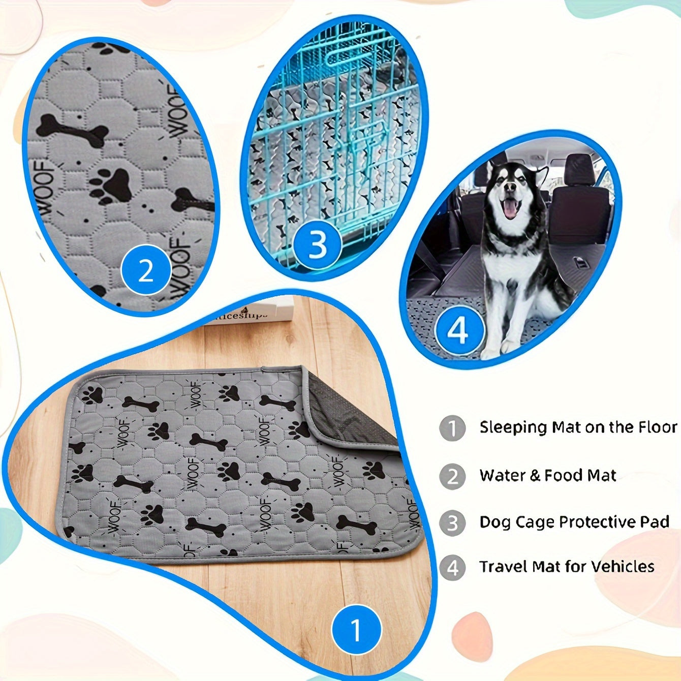 Pet Training Pad Absorbent Polyester Fiber Urine Containment Floor Mat