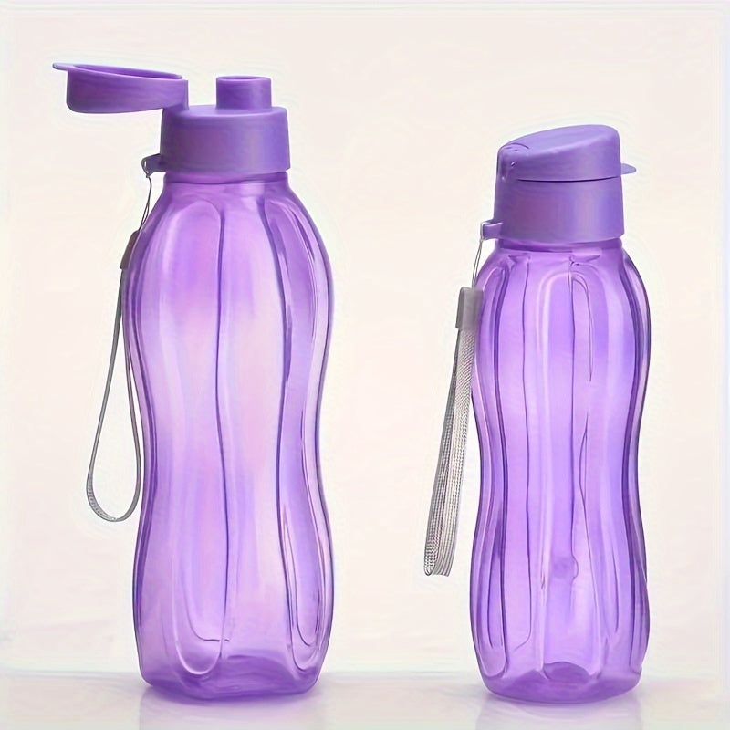 Large Capacity Lightweight BPA-Free Plastic Water Bottle with Handle and Lanyard for Outdoor Activities