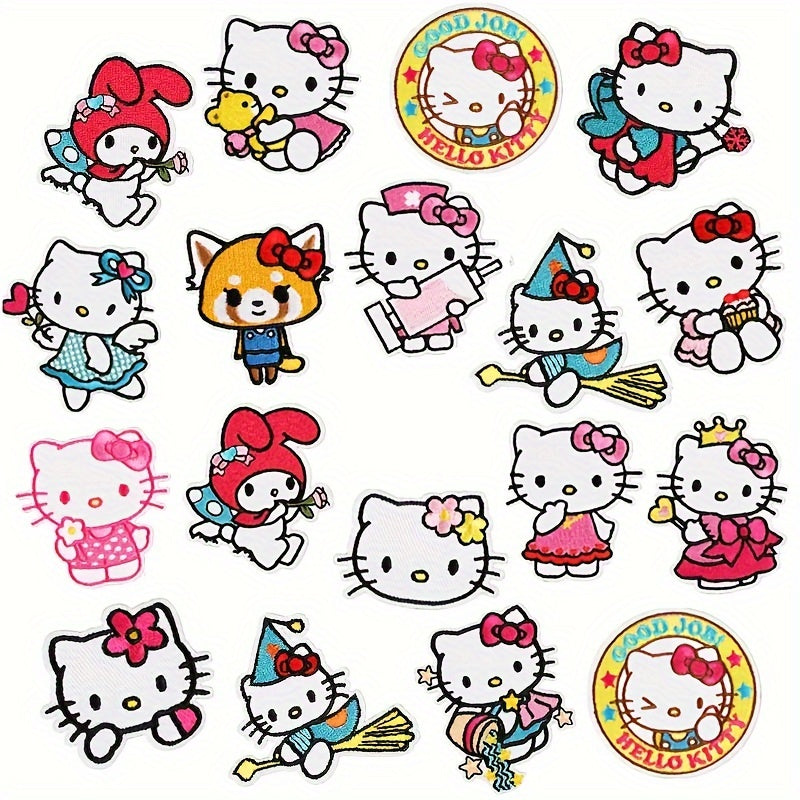 Один набор наклеек Sanrio Hello Kitty, милые мультяшные декали, идеально подходящие для украшения ноутбуков, бутылок с водой, автомобилей, грузовиков, внедорожников, мотоциклов, красок, окон, стен, чашек, ящиков для инструментов и гитар.