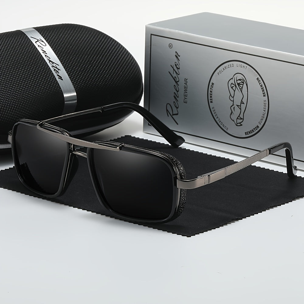 Men's Polarized Square Sunglasses Edgy Punk Style for Outdoor Activities