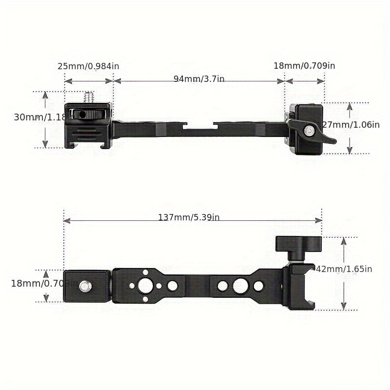 Brazo de soporte de aluminio para estabilizadores RS3 Mini RSC2, soporte lateral de extensión para accesorios de luces