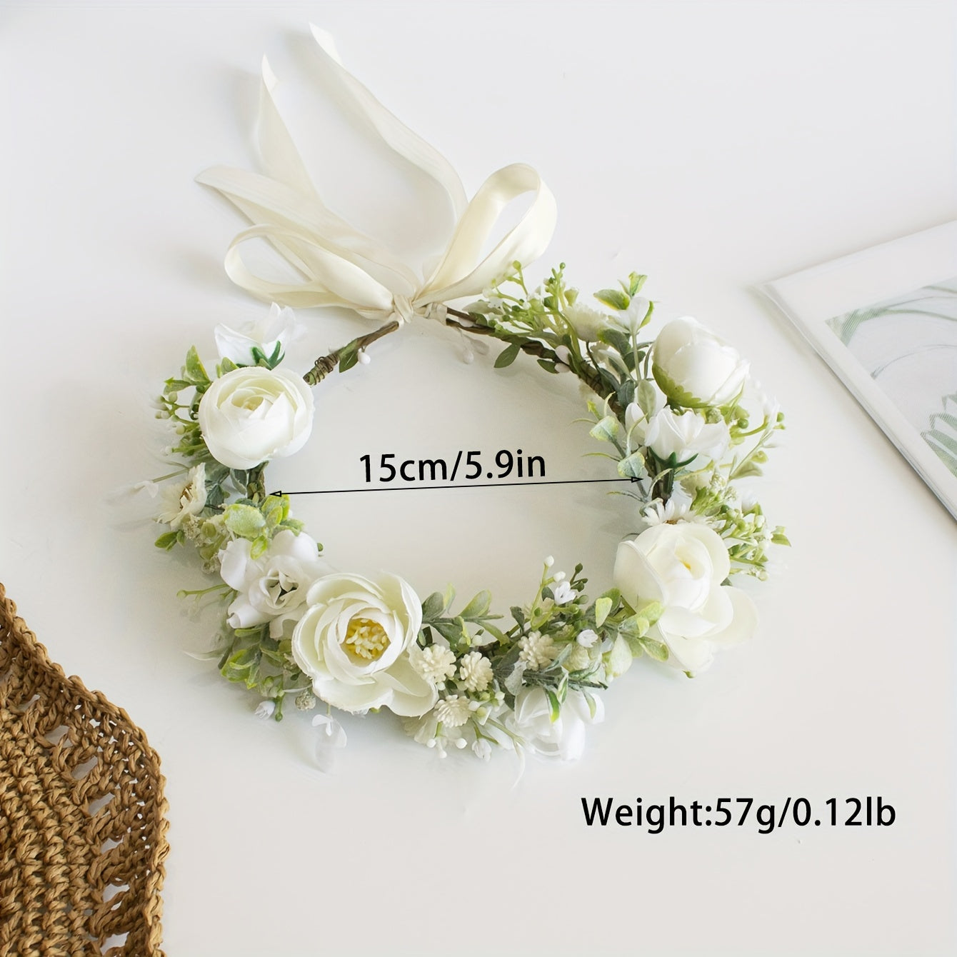 Bayramlar va yozgi partiyalar uchun ayollar moda aksessuari uchun faux gulchambar qiroli