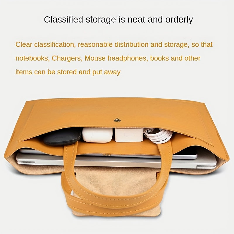 PU Leather Laptop Handbag Waterproof Anti-Fall for 15/16 Inch Laptops in White Black Blue Green