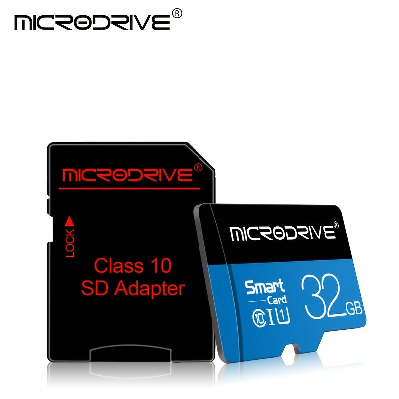 Yangi uslubdagi Microdrive TF SD karta, yuqori tezlikda, 32GB SDHC Class 10 xotira kartasi, turli sig'imlarda mavjud. Smartfonlar uchun SD adapteri kiritilgan.