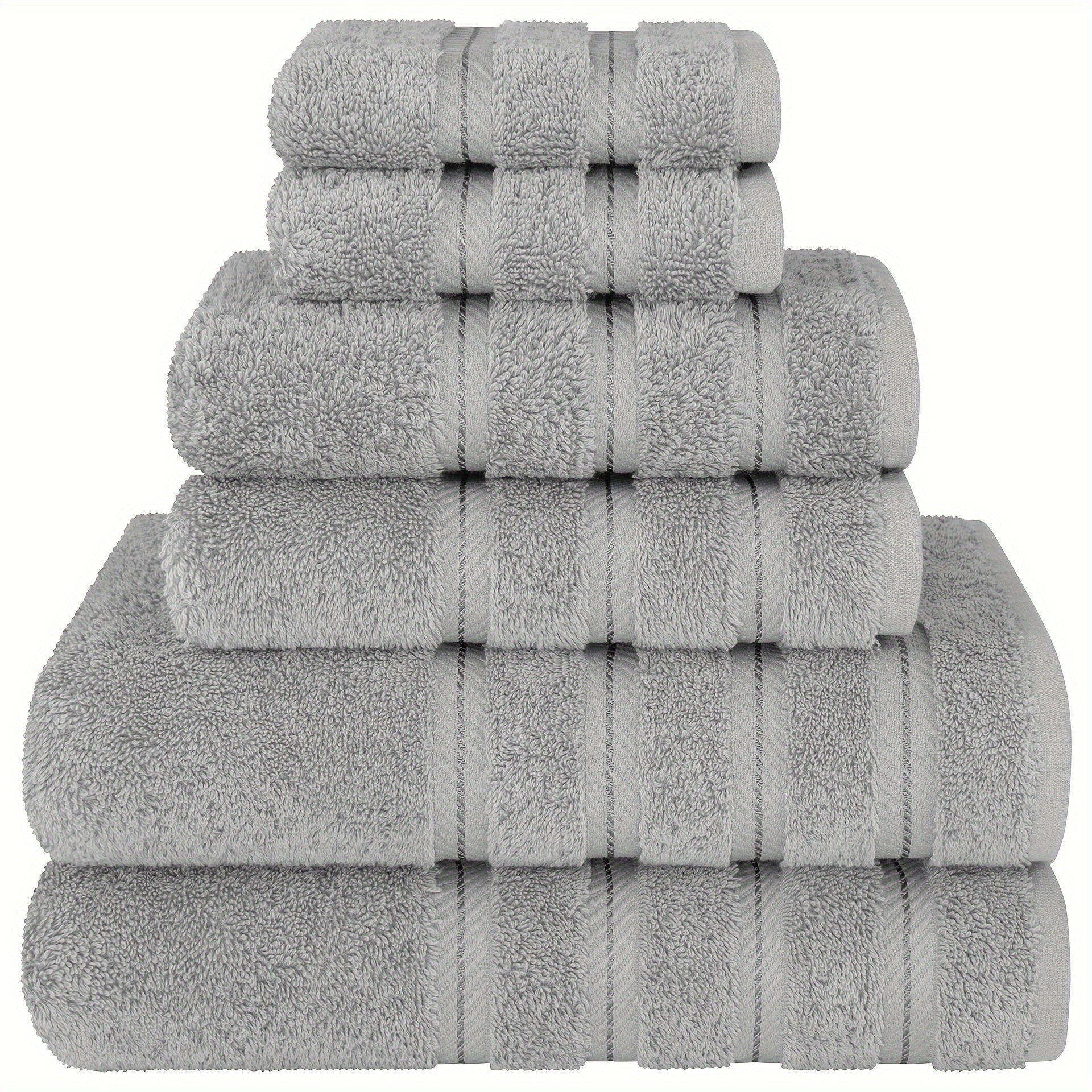 6-Piece Velvet Towel Set Soft Absorbent Bath Towels and Hand Towels for Home and Hotel