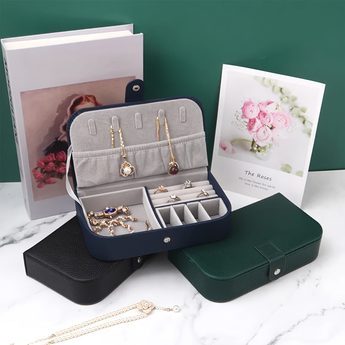 Travel Jewelry Organizer Box for Women and Men Compact Storage Case
