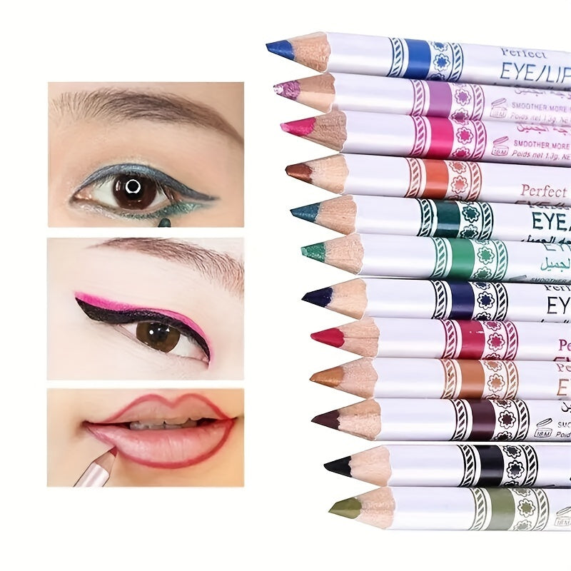 12Pcs Multi-Purpose Eyeliner and Lip Liner Set Gel Eye Shadow Makeup