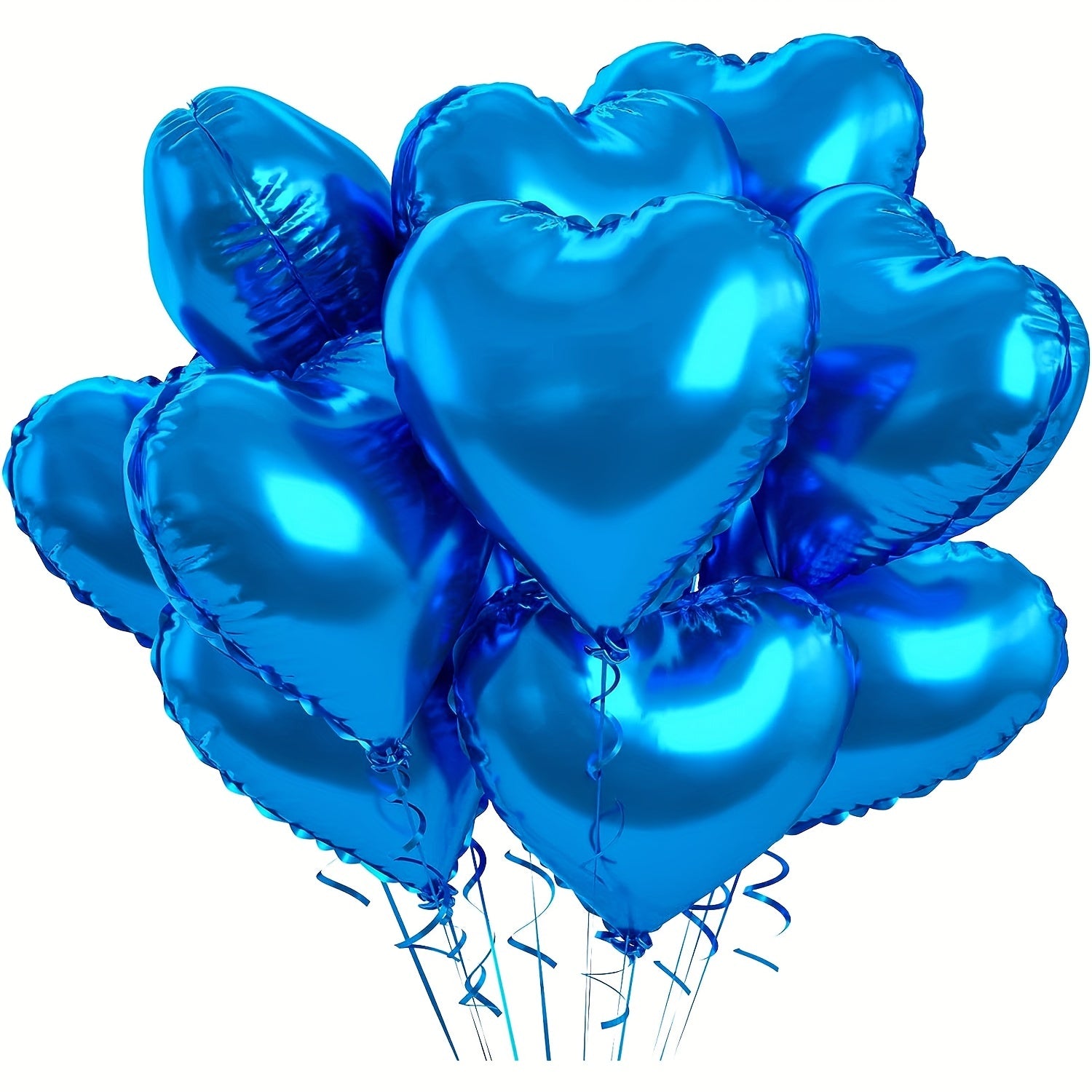 10-Pack Heart-Shaped Aluminum Foil Balloons for Valentine's Day Birthdays and Celebrations