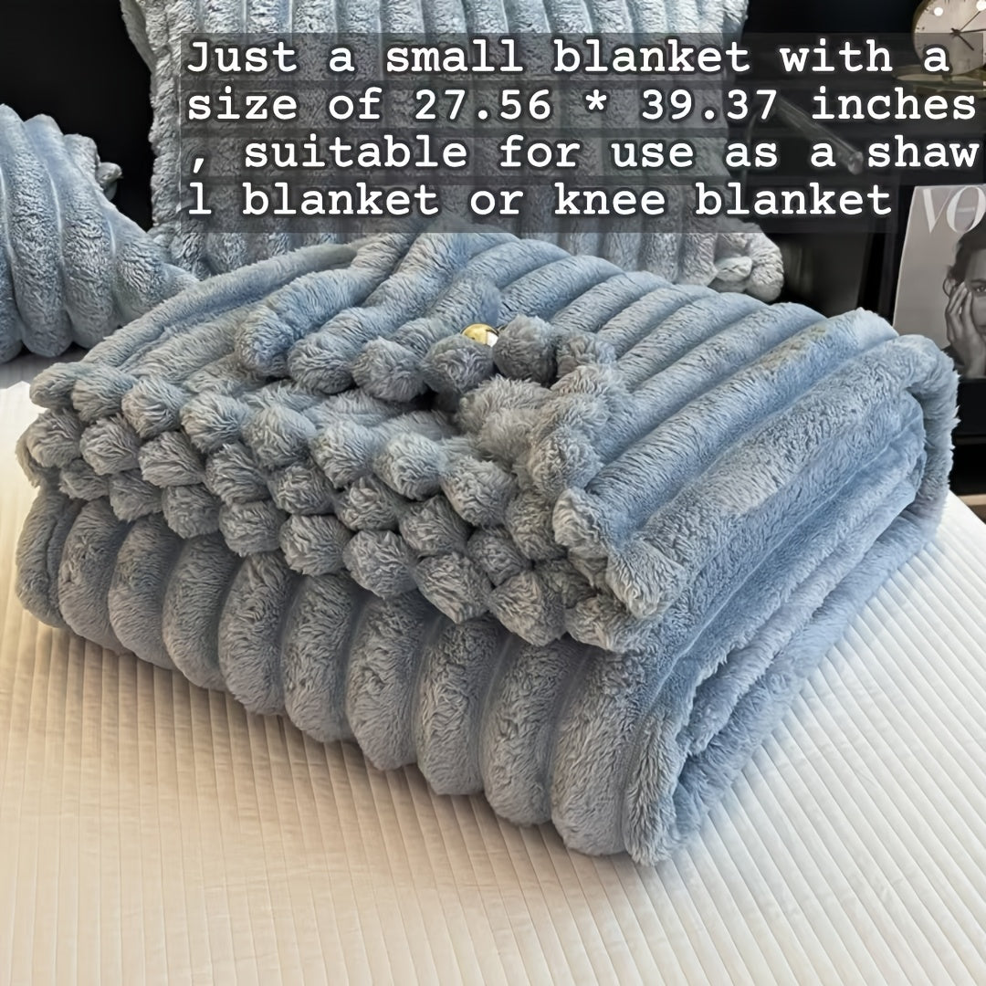 Manta de pelo sintético de conejo suave y acogedora para todas las estaciones, para sofá, cama, viajes, regalo