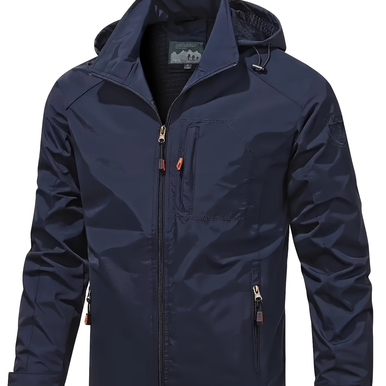 Men Hooded Softshell Jacket with Multiple Pockets Waterproof Windproof Outdoor Hiking Camping