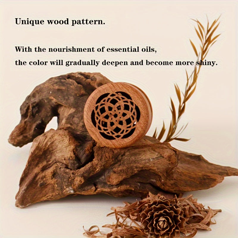 Car Essential Oil Diffuser Portable Wooden Car Aromatherapy Device