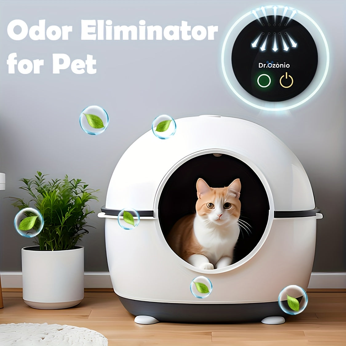 Portable USB Deodorizer Battery-Powered Air Purifier for Odor Removal from Litter Box Kitchen Bathroom