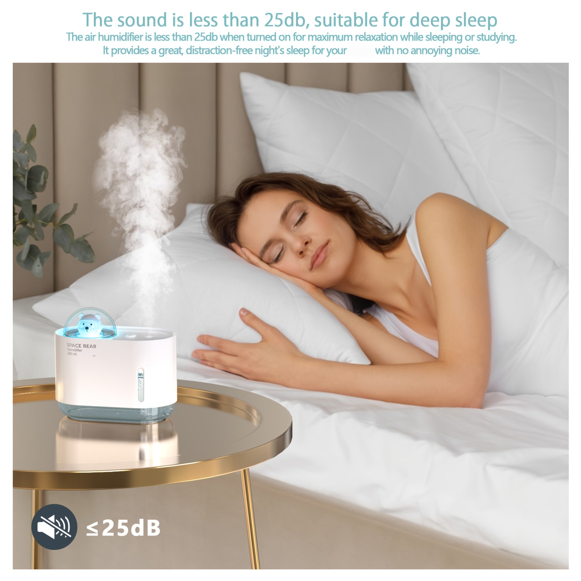 Portable Ultrasonic Cool Mist Humidifier with Night Light 2 Mist Modes Quiet Operation