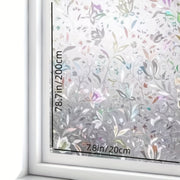 Decorative Rainbow Tulip Privacy Window Film Frosted Stained Glass Effect Sun Protection 19.81cm x 199.9cm