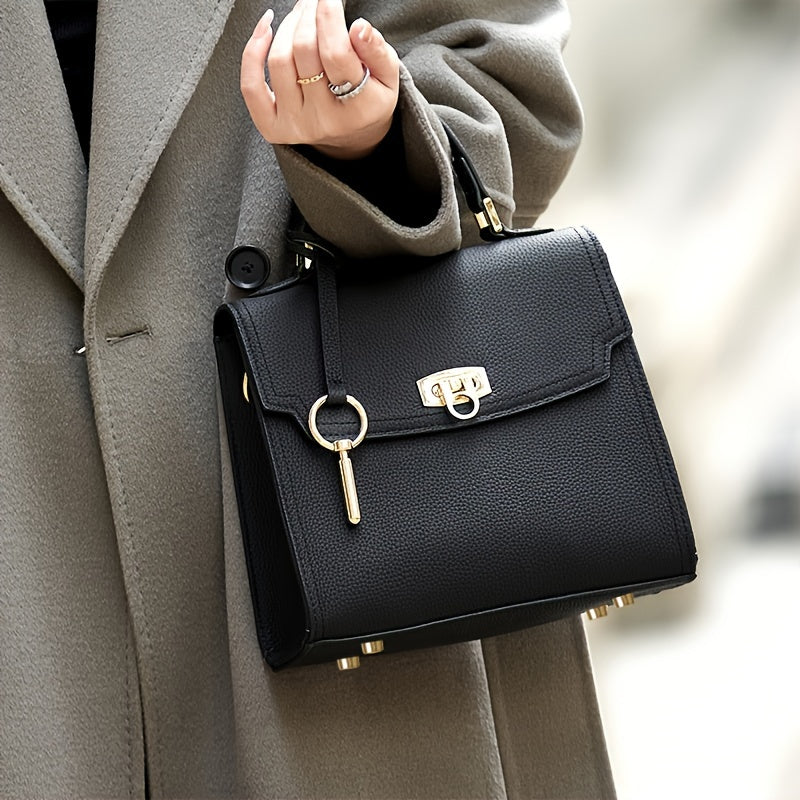 Bolso bandolera de cuero genuino para mujer, bolso pequeño elegante acolchado con correa ajustable